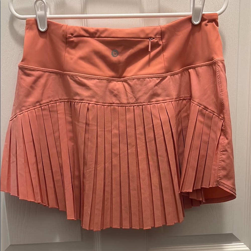 Baleaf Orange Pink Mini Skater Skirt Athletic Pleated